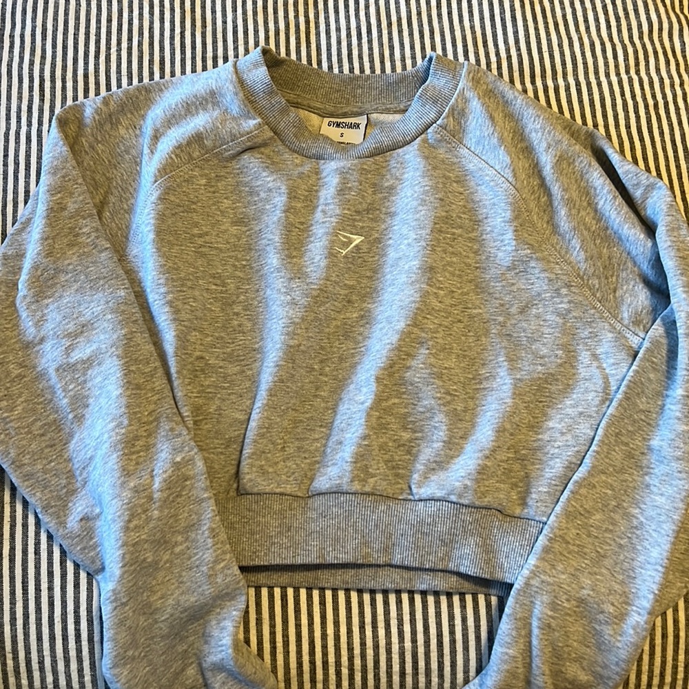Grey gym shirt cropped sweatshirt